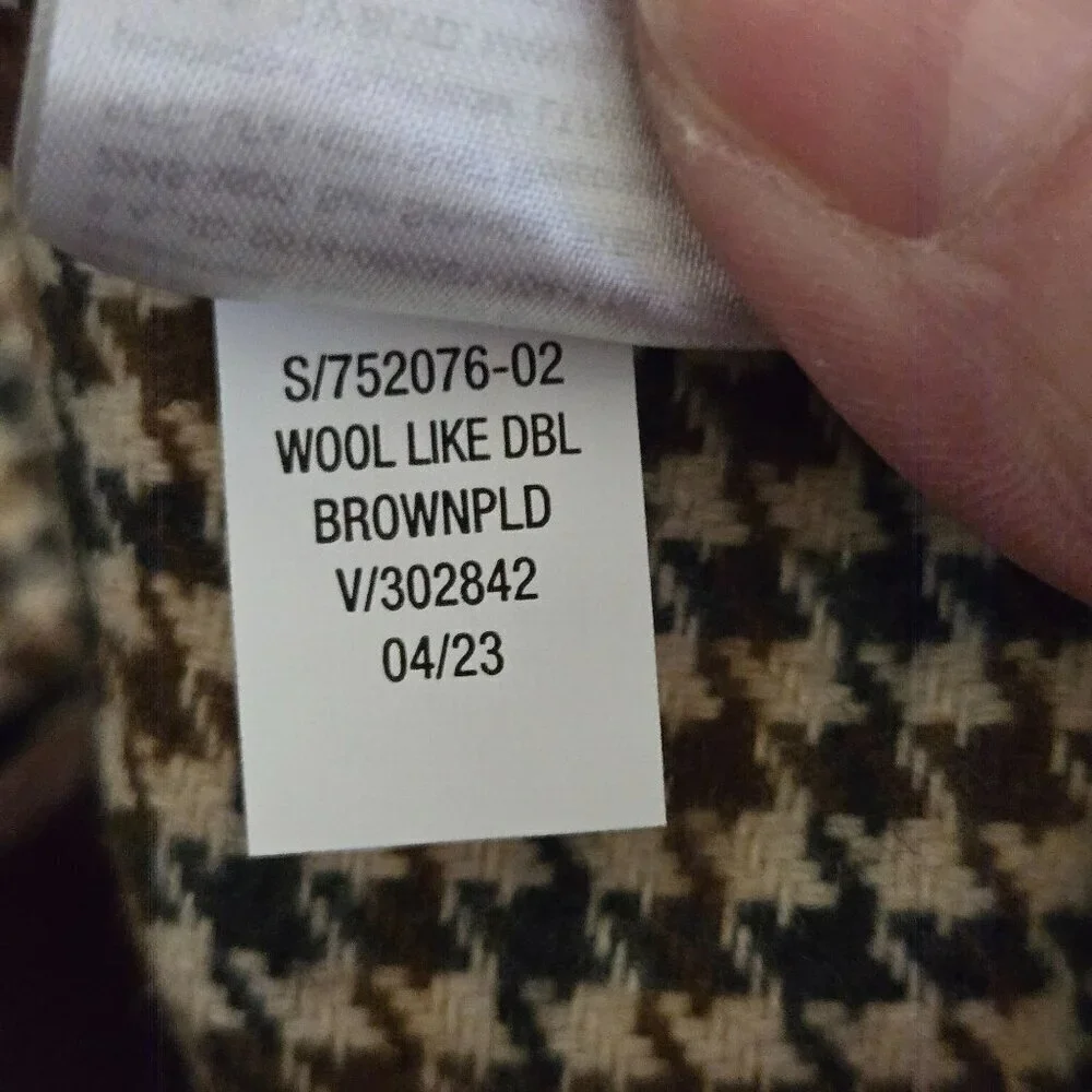 Old Navy NWT Double-Breasted Textured Blazer Brown Plaid Houndstooth Size XL